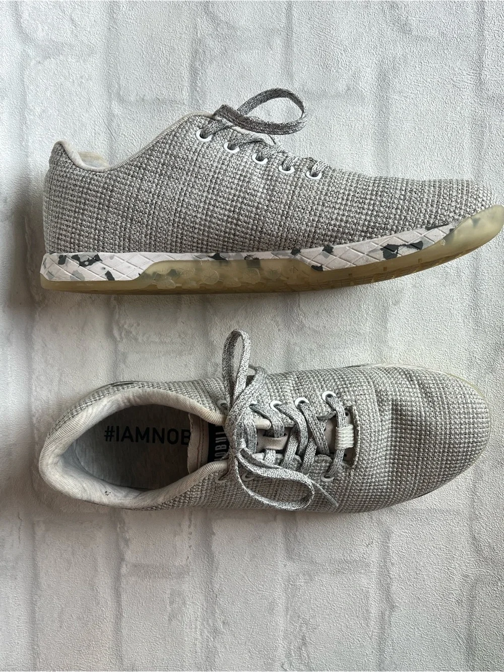 NOBULL Trainers Grey Knit/ Graphite Camo Sole Athletic Sneakers active